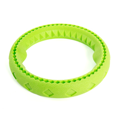 Игрушка для собак EliteDog Рифлёное кольцо, зелёная, резиновая, L, 17,2х17,2х3 см