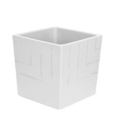 Цветочный горшок Квадро с вкладкой 6,6 л белый 1 шт. Wizzal Garden