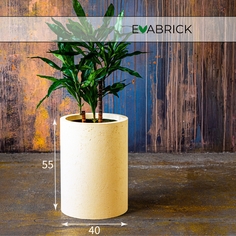 Кашпо Evabrick Cylinder 56 л бежевый искусственный камень 1 шт.