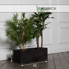 Кашпо Evabrick Rectangle 22 л черный искусственный камень 1 шт.