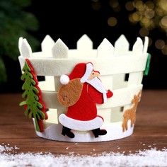 Новогодний сувенир Дед Мороз с подарками 7690786 16х11,5х12 см No Brand