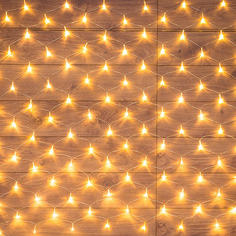 Гирлянда «Сеть» 1,5х1,5 м, прозрачный ПВХ, 96 Led теплый белый Neon Night