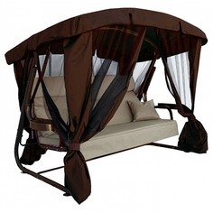Качели с тентом трехместные Garden Story Ранго 235x145x175 см шоколад, бежевый