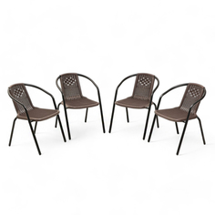 Набор садовой мебели NoBrand 10534672 Стул 53х61х73см 24х0.8мм 4 штуки коричневый