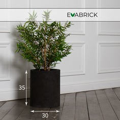 Кашпо Evabrick Cylinder 18 л черный искусственный камень 1 шт.