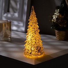 Светодиодная фигура «елка золотистая» 6 x 17 x 6 см, пластик, батарейки LR44, свечение теп Luazon Lighting