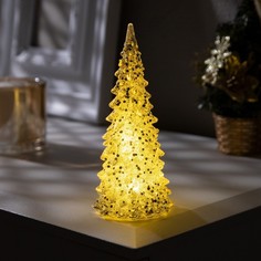Светодиодная фигура «елка серебристая» 6 x 17 x 6 см, пластик, батарейки LR44, свечение те Luazon Lighting