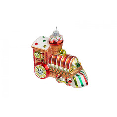 Елочное украшение Holiday Classics Пряничный паровозик GLT609 11х5,5х9,5 см 1 шт стекло