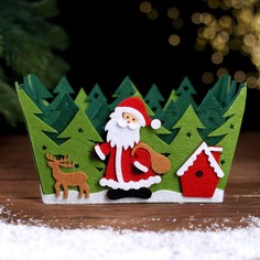 Новогодний сувенир Дед Мороз в лесу 7690787 20х15х11 см No Brand