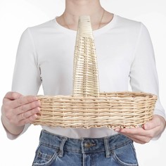 Корзина продуктовая, 37x16x8/27 см, ручное плетение, ива No Brand