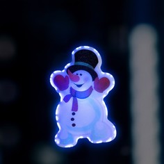 Световое панно Luazon Lighting Снеговик в шляпе разноцветный/RGB