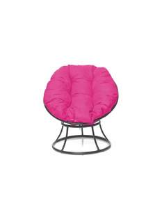 Кресло Мини без ротанга серое, розовая подушка 23073881 No Brand