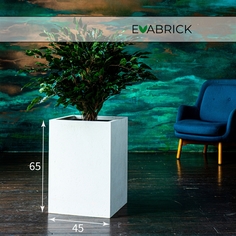 Кашпо Evabrick Cube 114 л белый искусственный камень 1 шт.