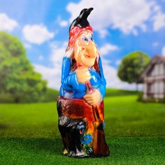 Садовая фигура "Баба яга с вороной" 55х28см Хорошие сувениры