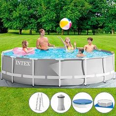 Бассейн каркасный Интекс prism frame pool, 427 х 107 см, фильтр-насос, аксессуары No Brand