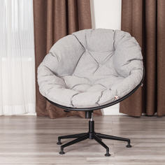 Кресло для отдыха TetChair CLOUDE, рогожка/металл, серо-бежевый