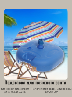 Подставка для зонта ДоброСад 44*44см 20л, пластик цвет голубой