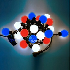 Световая гирлянда новогодняя RichLED RL_RL-S5-20C-40B-B_WBR 5 м разноцветный/RGB