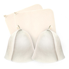 Набор для бани и сауны Бацькина баня шапка и коврик по 2 шт