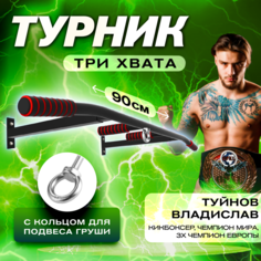 Турник 3 хвата настенный Атлант Черный Atlant