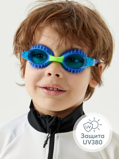 Очки для плавания детские Happy Baby 50683, голубые