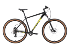 Велосипед Stark24 Hunter 29.3 HD черный/кислотно-желтый, рост 18", 2024