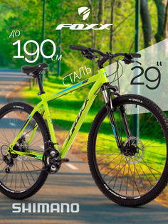 Велосипед FOXX CAIMAN 29" 2024 20" зеленый