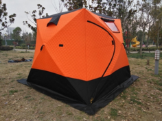 Палатка MiMir Outdoor MIR-2017, для рыбалки, 2 места, оранжевый/серый