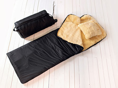 Спальный мешок shkura-dekor 210 на 80 из натуральной овчины кусковой черный справа