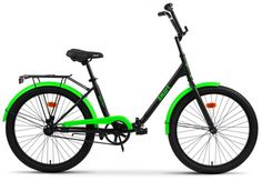 Велосипед складной Aist Smart 24 11 черно-зеленый BY колесо 24 рама сталь тормоз ножной Аист