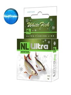 Леска рыболовная зимняя NL ULTRA WHITE FISH 30m 0,14mm (светло-голубой, 3 штуки / 3 / 3 / Aqua