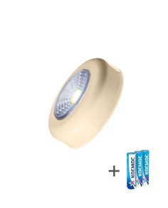 Фонарь-подсветка 1Вт COB LED 3xAAA (R03) корпус ABS-пластик беж. самокл. поверхность в ком Kosmos
