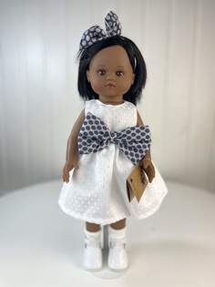 Кукла Lamagik Нэни, темнокожая, в белом платье, 42 см, 42109N