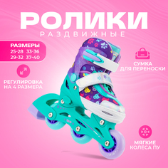 Раздвижные роликовые коньки детские Alpha Caprice Kitty Mint XS