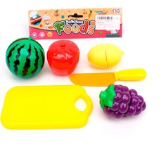Игровой Набор Фрукты Для Резки На Липучках С Ножом, 6 Предметов No861-5 Tongde
