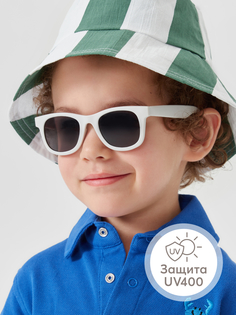 Очки детские солнцезащитные Happy Baby UV 400 вайфареры детские, гибкие дужки, белый