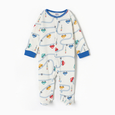 Комбинезон детский, цвет белый/машинки, рост 74 Bonito