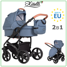 Коляска 2 в 1 Kitelli Fortuna LUX 4 светло-синий рама черная