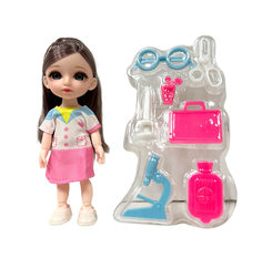 Кукла 1toy Alisa Kawaii Доктор длинные волосы, брюнетка 15 см