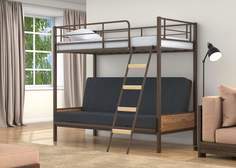 Двухъярусная кровать-диван 4 Сезона Дакар 2 Коричневый вставки дуб крафт табак