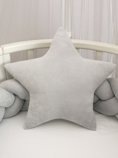 Декоративная подушка бортик Звезда Alisse Dreams серый размер 43х43 см