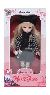 Кукла шарнирная серия Аниме 30 см в черн костюме К10740 Max&Jessi