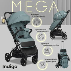 Прогулочная коляска Indigo Mega, голубой