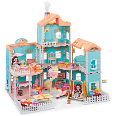 Кукольный домик с дымом Играйка Забава ВЕСНА 69 см подсветка, мебель, куклы, собачки