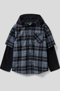 Рубашка Benetton 5BYVCQ00P, Серый, S