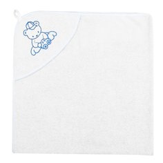 Полотенце-уголок детское, вышивка Машинка, размер 90х90, белый Everliness