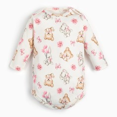 Боди для девочки, цвет молочный-розовый, рост 80 см (9-12м) Linas Baby