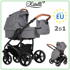 Коляска 2 в 1 Kitelli Fortuna LUX 1 серый рама черная