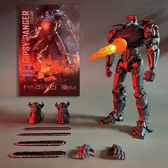 Фигурка Тихоокеанский рубеж егерь Бродяга Pacific Rim Gipsy Danger с подсветкой 20см No Brand
