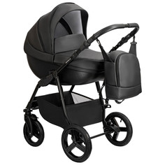 Коляска детская 2 в 1 Jovola Avant Eco 06 черный кожа